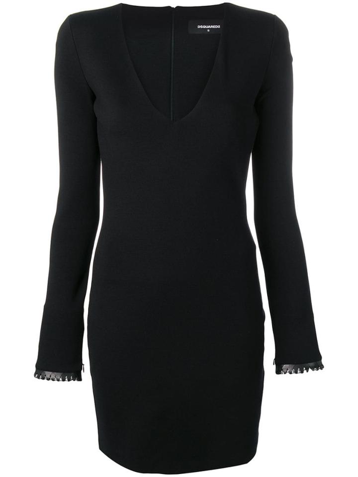 Dsquared2 Plunge Neck Mini Dress - Black