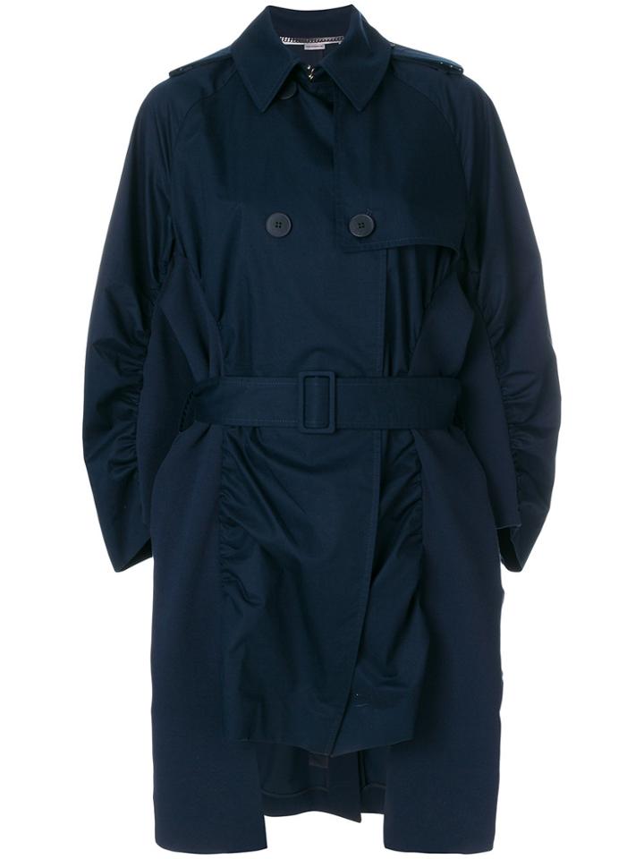 Stella Mccartney Ruched Trench Coat - Blue