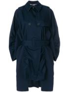 Stella Mccartney Ruched Trench Coat - Blue