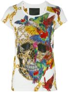 Philipp Plein Skull Print T-shirt, Women's, Size: Medium, White, Cotton