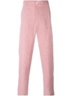 Damir Doma Drop-crotch Trousers, Men's, Size: L, Pink/purple, Linen/flax