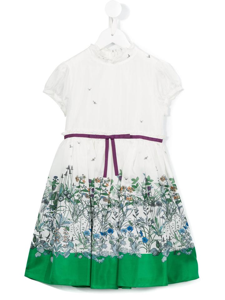 Gucci Kids Floral Print Dress, Girl's, Size: 6 Yrs, White