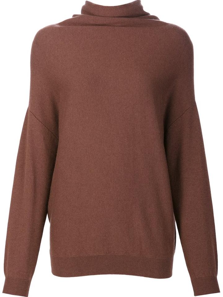 Brunello Cucinelli Turtleneck Jumper, Women's, Size: Xl, Brown, Cashmere