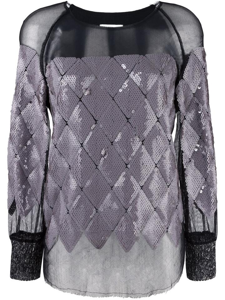 Aviù Metallic Sheer Blouse