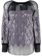 Aviù Metallic Sheer Blouse