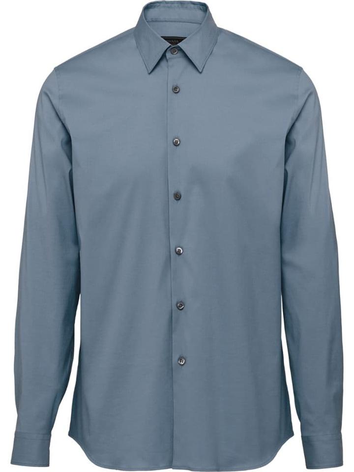 Prada Stretch Cotton Poplin Shirt - Grey