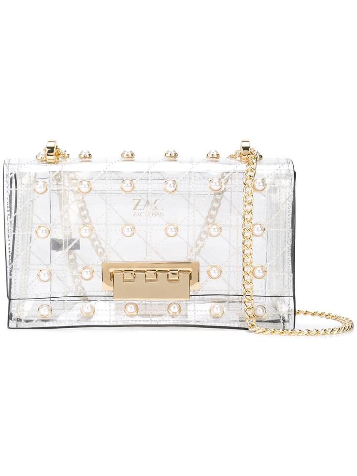 Zac Zac Posen Earthette Quilted Pearl Lady Shoulder Bag - White