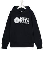 Diesel Kids Logo Print Hoodie - Blue
