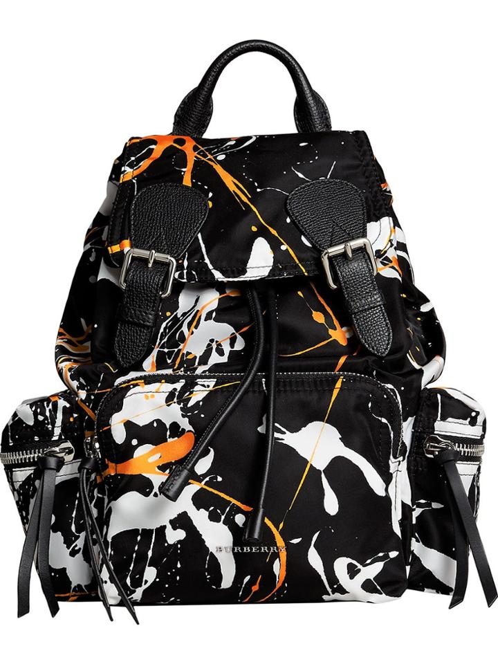 Burberry Medium Rucksack In Splash Print - Black