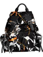 Burberry Medium Rucksack In Splash Print - Black