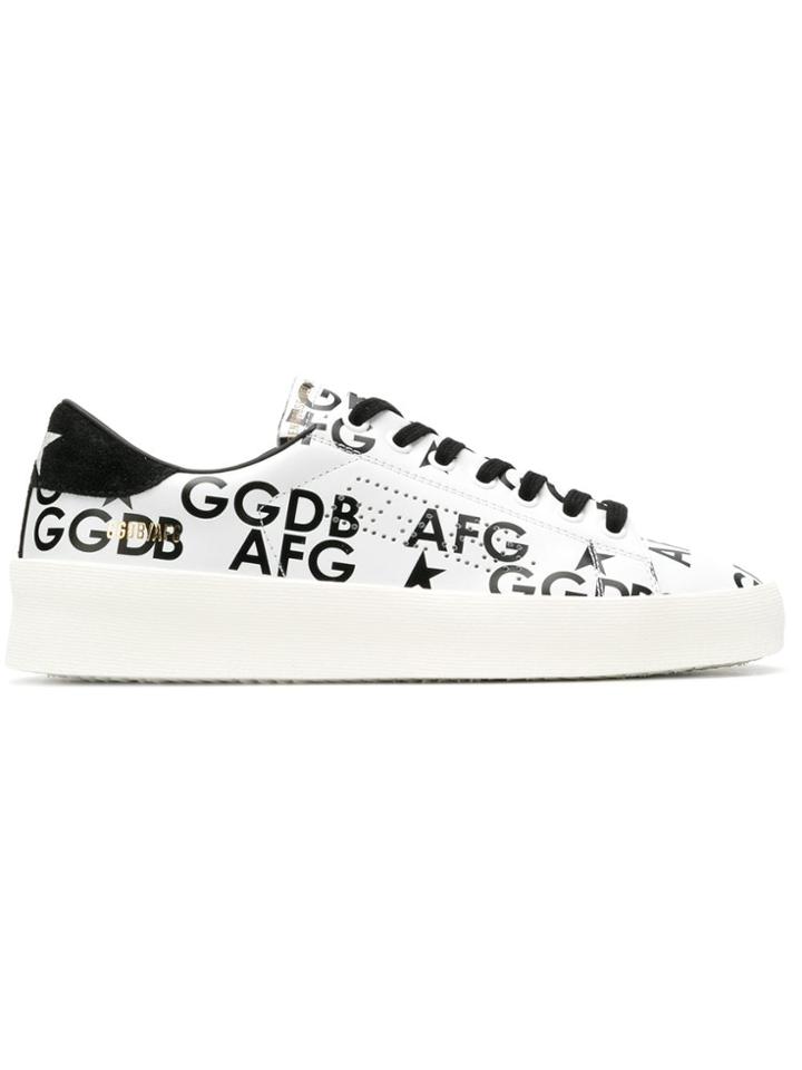 Golden Goose Deluxe Brand Printed Logo Sneakers - White