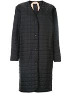 Nº21 Padded Grid Coat - Black