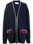 Christopher Kane Crystal And Gel Cardigan - Blue