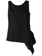 Y's - Knot Detail Top - Women - Cotton - 2, Black, Cotton