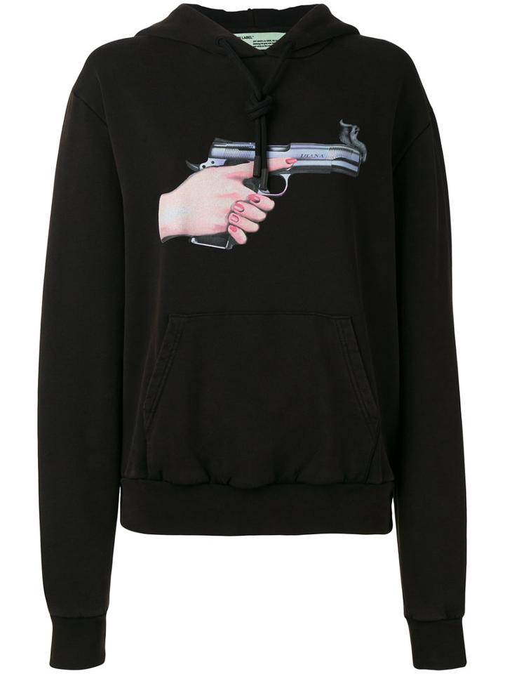 Off-white 'stick Up' Print Hoodie, Women's, Size: Small, Black, Cotton