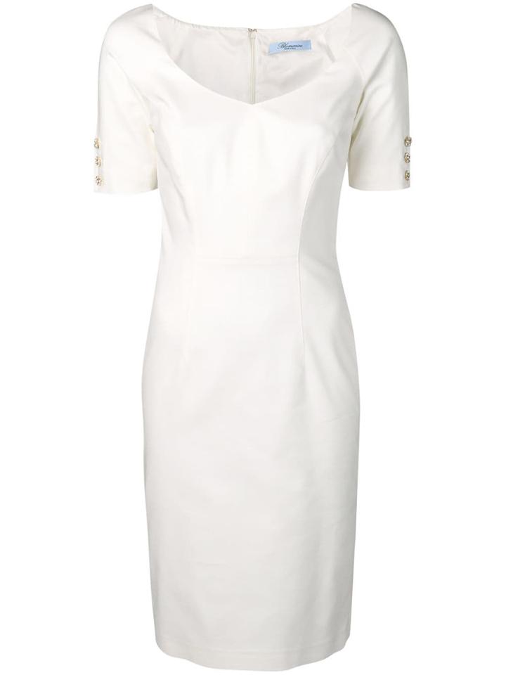 Blumarine Crystal Button Dress - White