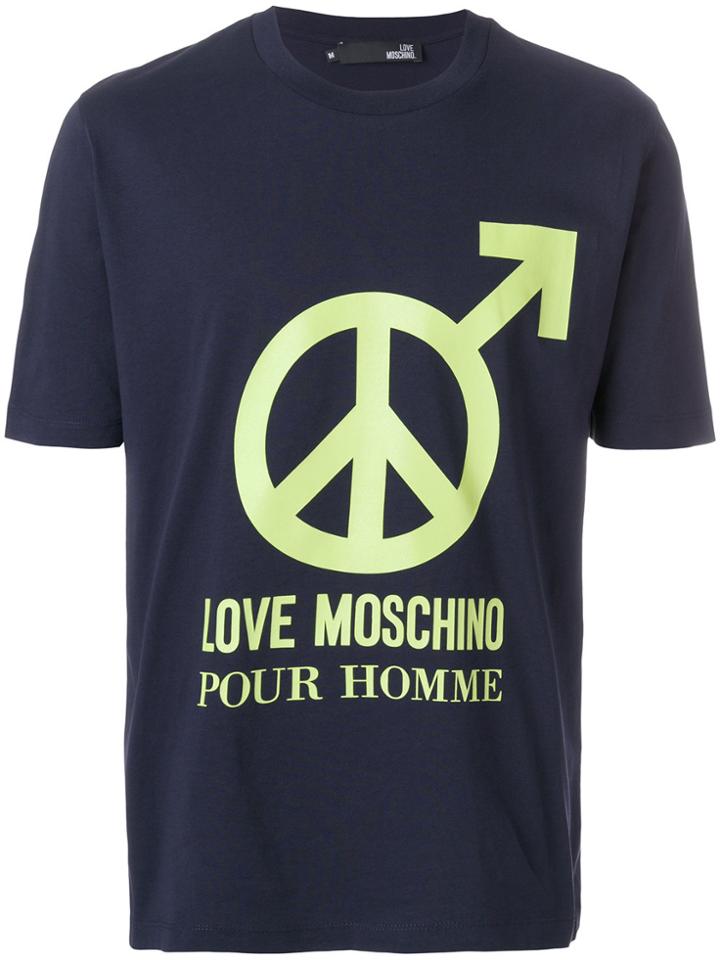 Love Moschino Peace Graphic T-shirt - Blue