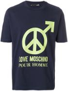 Love Moschino Peace Graphic T-shirt - Blue