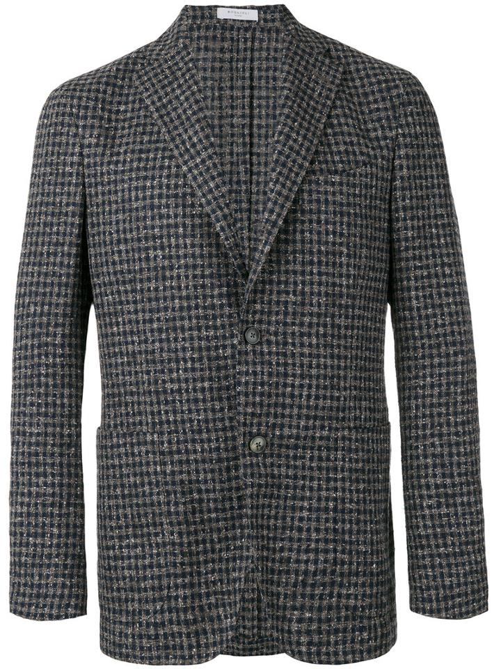 Boglioli Boucle Blazer, Men's, Size: 50, Blue, Linen/flax/polyamide/cupro