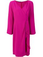 Alberta Ferretti V-neck Wrap Dress - Pink & Purple