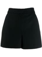 Red Valentino Topstitching Short Shorts - Black