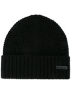 Dsquared2 Ribbed Knit Hat - Black