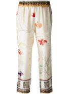 Forte Forte Floral Print Cropped Trousers, Women's, Size: I, Nude/neutrals, Cupro/silk