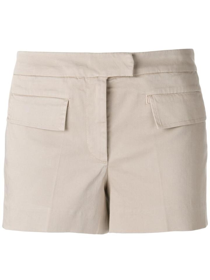 Dondup Flap Pockets Shorts, Women's, Size: 40, Nude/neutrals, Cotton/spandex/elastane