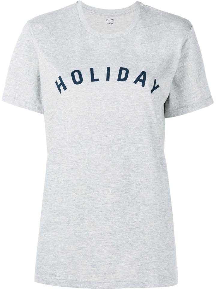 Holiday Grey Logo Print Cotton T Shirt