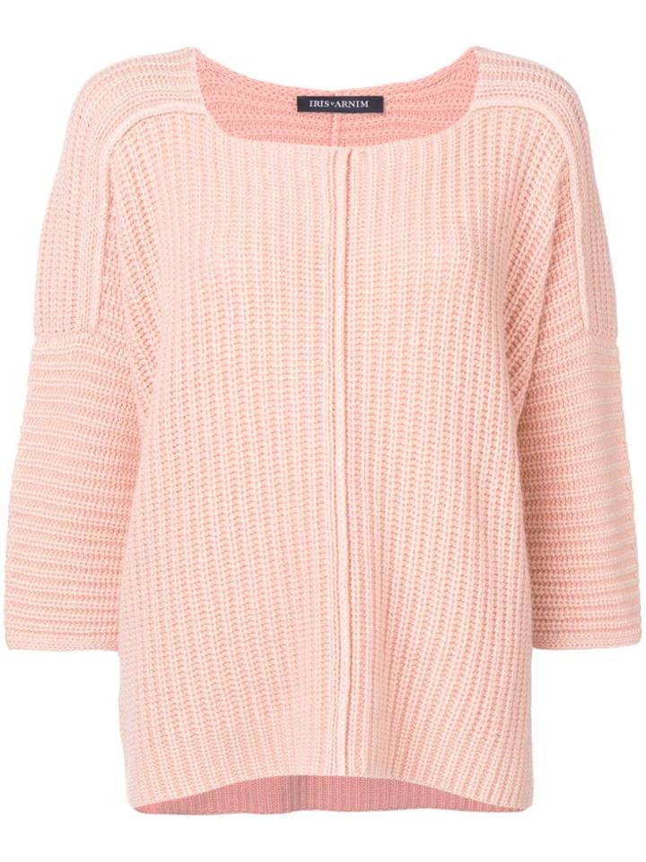 Iris Von Arnim Ribbed Knit Jumper - Neutrals