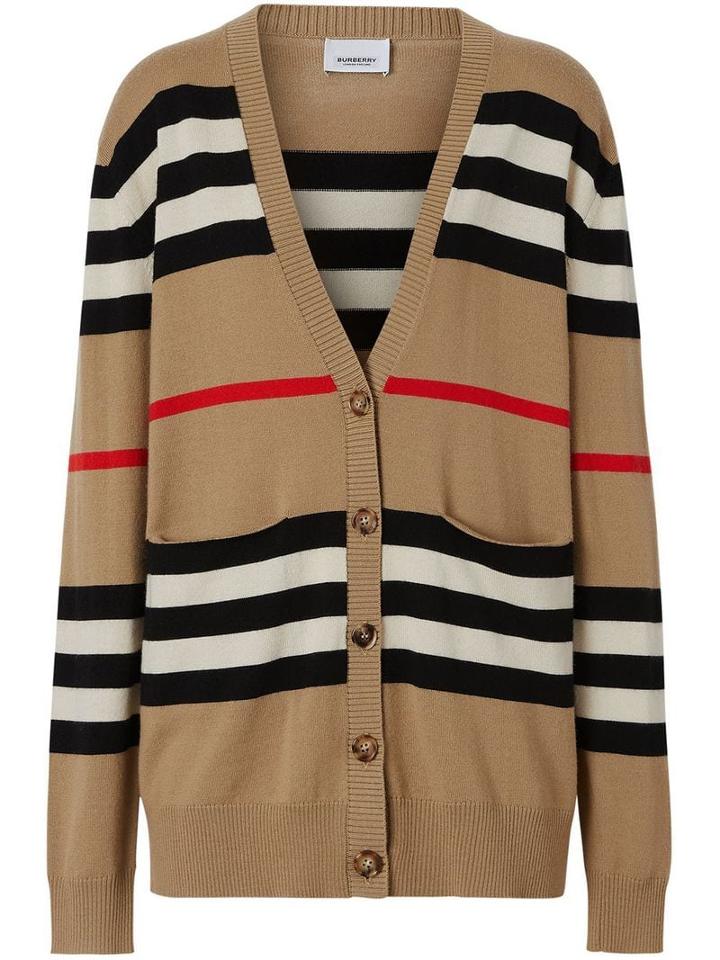 Burberry Striped Cardigan - Neutrals