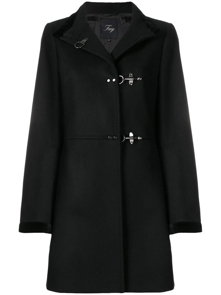 Fay Toggle Single Breasted Coat - Blue