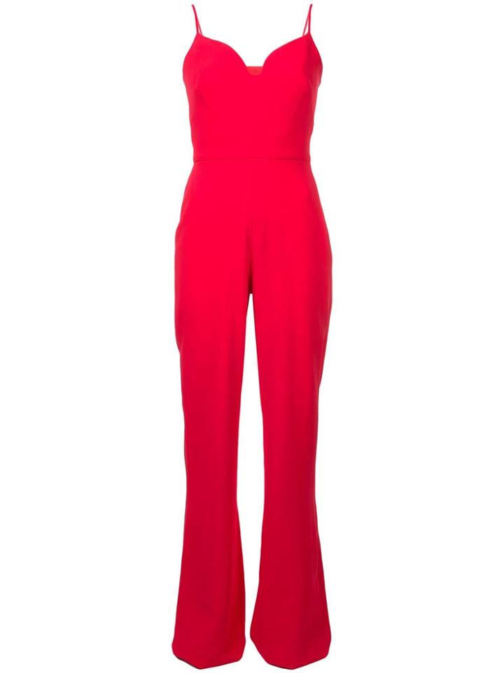 Brandon Maxwell Flared Sweetheart Jumpsuit