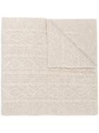 Pringle Of Scotland Overwashed Cable Stitch Scarf - Nude & Neutrals