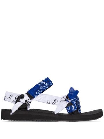 Arizona Love Knitted Bandana Flat Sandals - Black