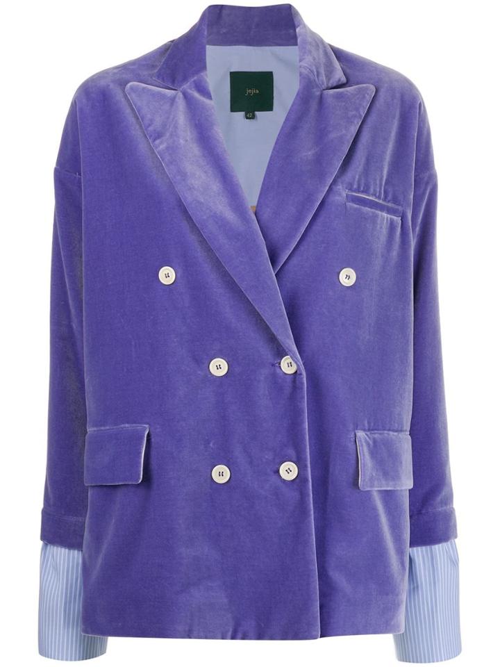 Jejia Fitted Double-breasted Blazer - Purple