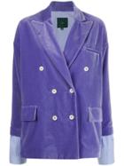 Jejia Fitted Double-breasted Blazer - Purple