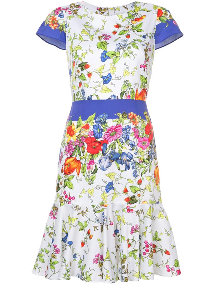 Milly Floral Print Dress - White