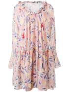 See By Chloé Printed Smock Dress, Women's, Size: 40, Pink/purple, Silk/cotton