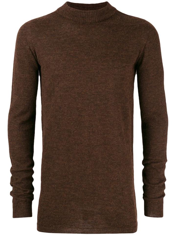 Rick Owens Longsleeved Fitted Jumper - Brown