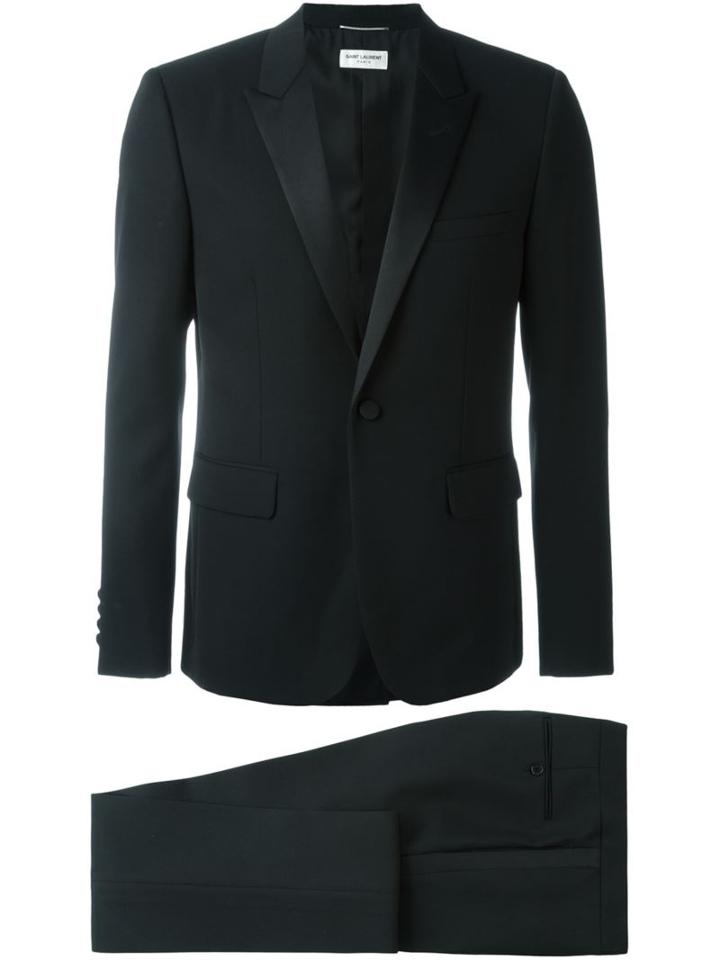 Saint Laurent Two Piece Suit, Men's, Size: 50, Black, Silk/polyester/virgin Wool