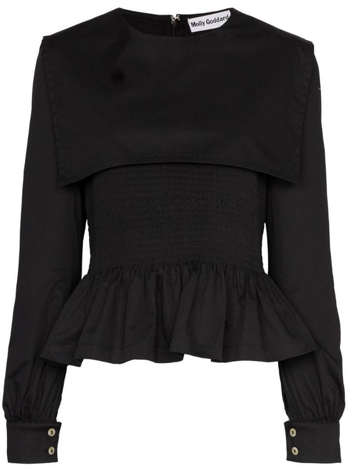 Molly Goddard Lucy Peplum Hem Top - Black