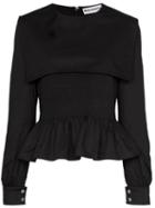 Molly Goddard Lucy Peplum Hem Top - Black