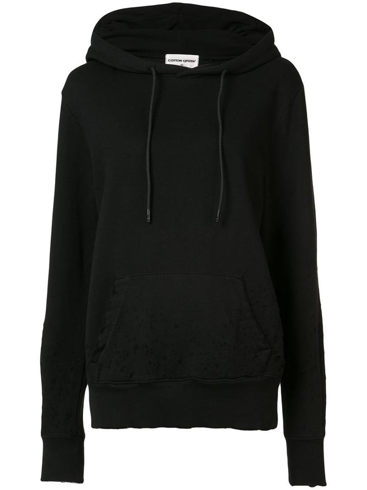 Cotton Citizen - Distressed Pullover Hoodie - Women - Cotton - S, Black, Cotton