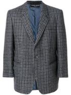 Pierre Cardin Vintage Checked Notched Lapel Jacket - Grey