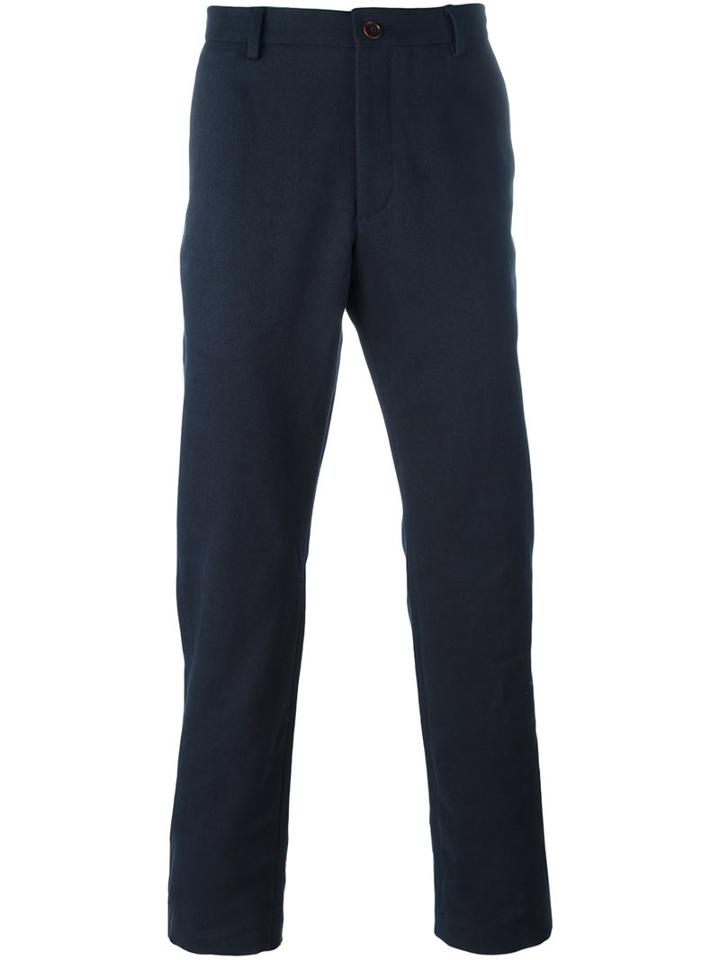 Al Duca D'aosta 1902 Straight Leg Chino Trousers, Men's, Size: 56, Blue, Cotton