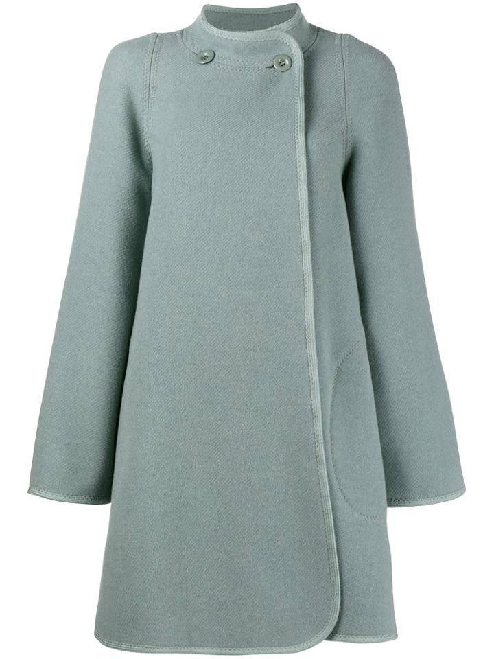 Chloé Collarless A-line Coat - Green