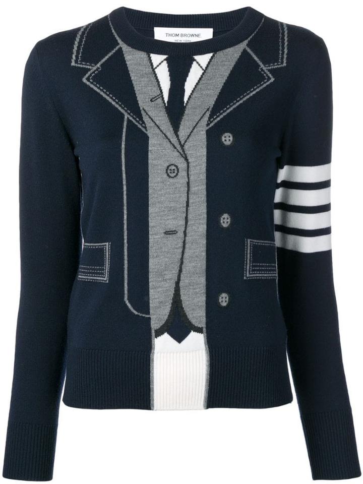 Thom Browne Trompe L'oeil Tb Suit Pullover - Blue