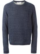 Ymc Dot Pattern Knit Sweatshirt, Men's, Size: Large, Blue, Cotton