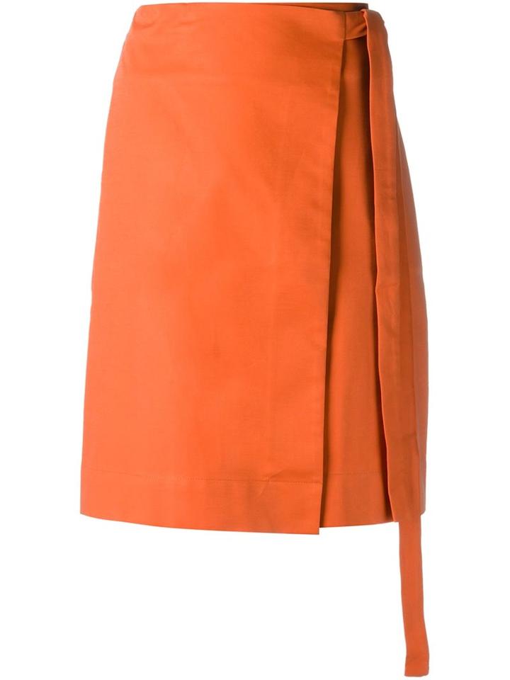 Egrey High Waist Skirt, Women's, Size: 40, Yellow/orange, Cotton